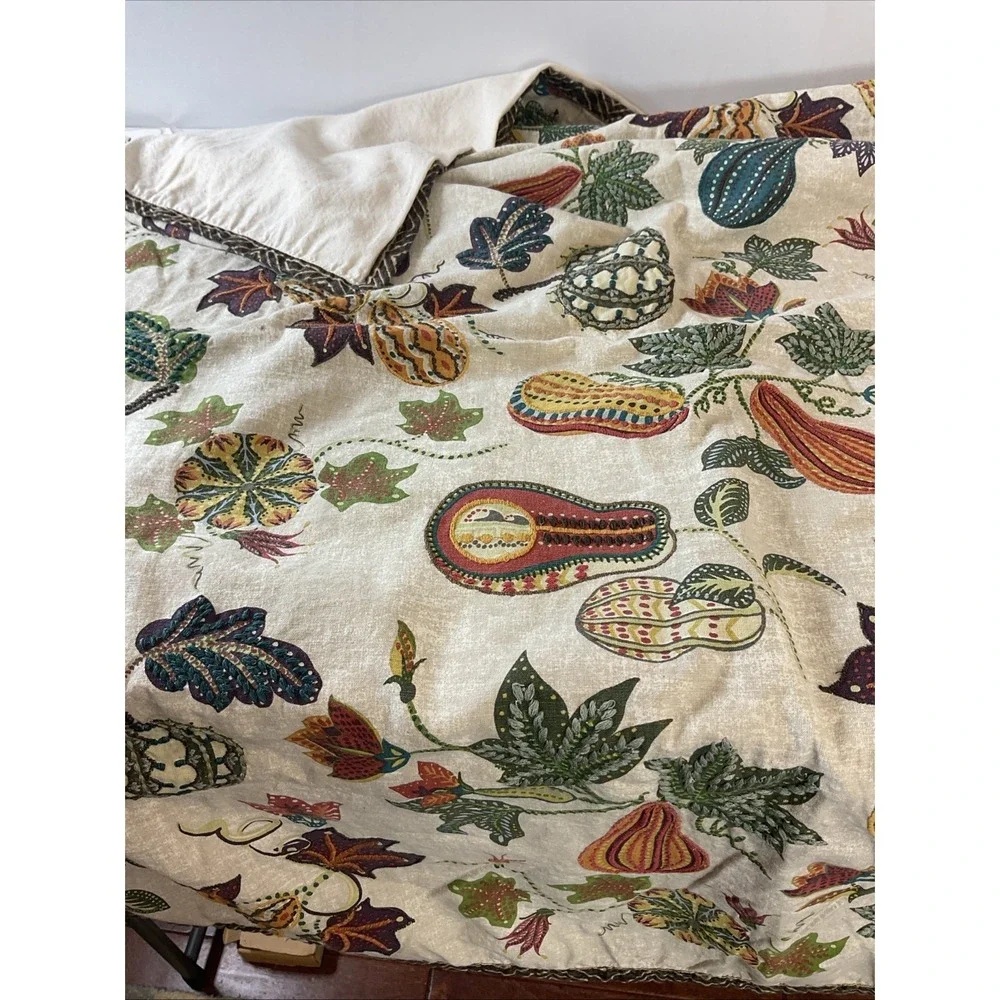 Pottery Barn‎  Aldo Pumpkin Fall earth tones Cotton Table Throw 48 x 46